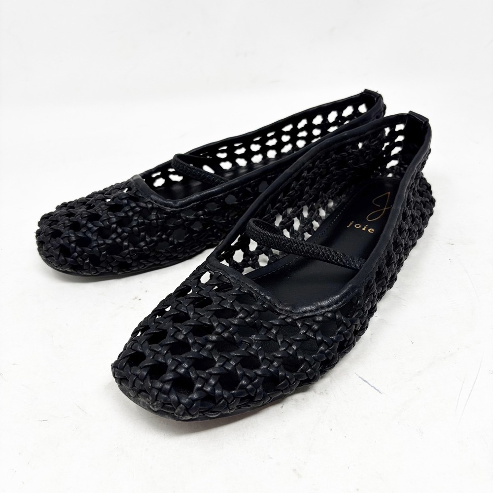 Joie Black Woven Ballet Flats